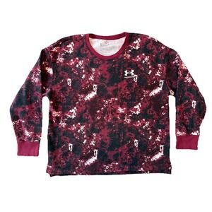 Under Armour Sweater Womens Medium Red Tie‎ Dye Sweatshirt Pullover